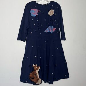 Eshakti Custom Embroidered Celestial Moon Fox Dress Size XL 14/16